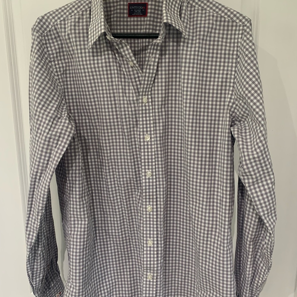 6/$20 UNTUCKit Gray Casual Button Down Shirt A5